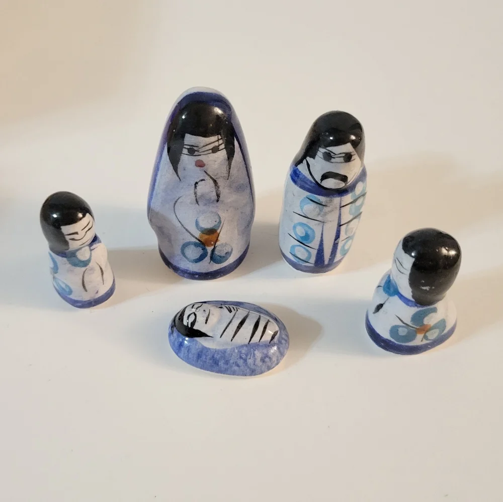 Tonala Mexican Pottery Nativity Set Miniature